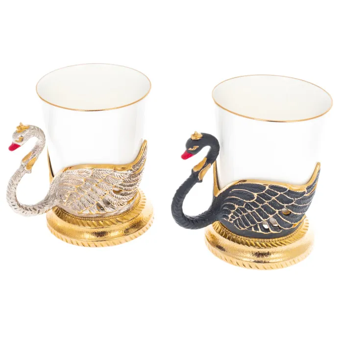 Кофейный набор "Лебеди" на 2 персоны, Златоуст