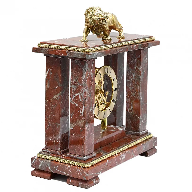 Часы интерьерные из яшмы "Лев"