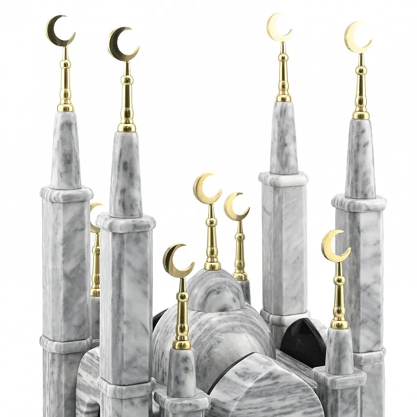 Часы интерьерные из мрамора "Мечеть" 