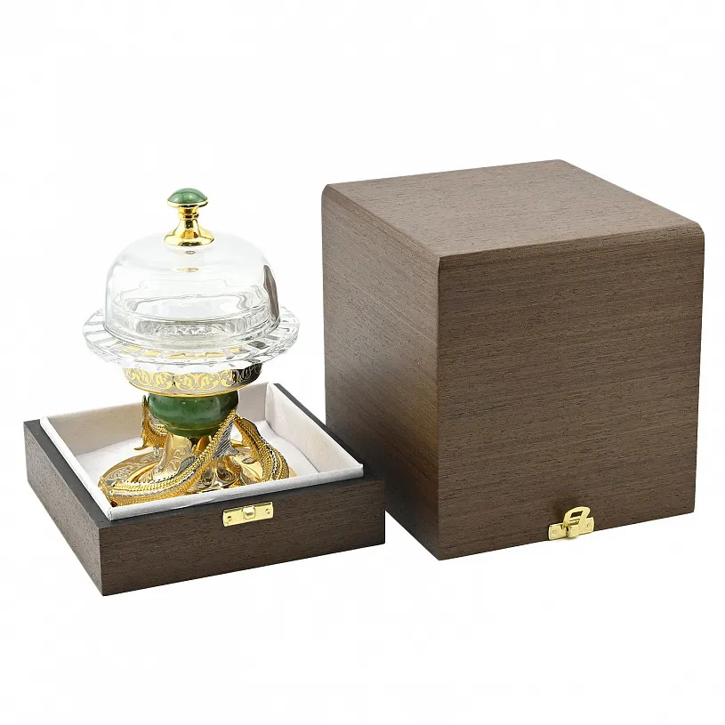 Икорница украшенная "Осетры" Златоуст