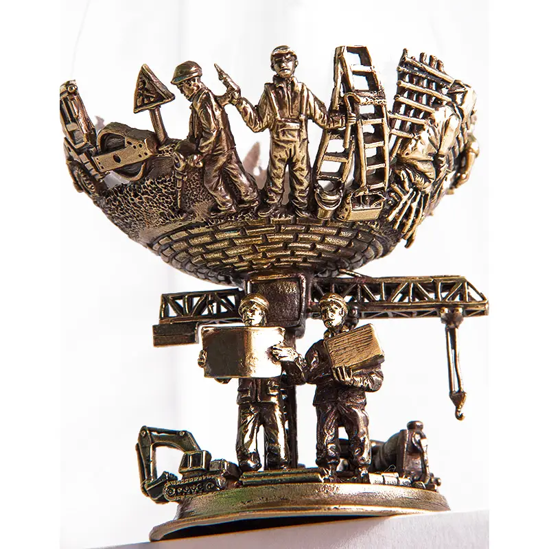 Бокал для коньяка "Строители" в подарочном футляре