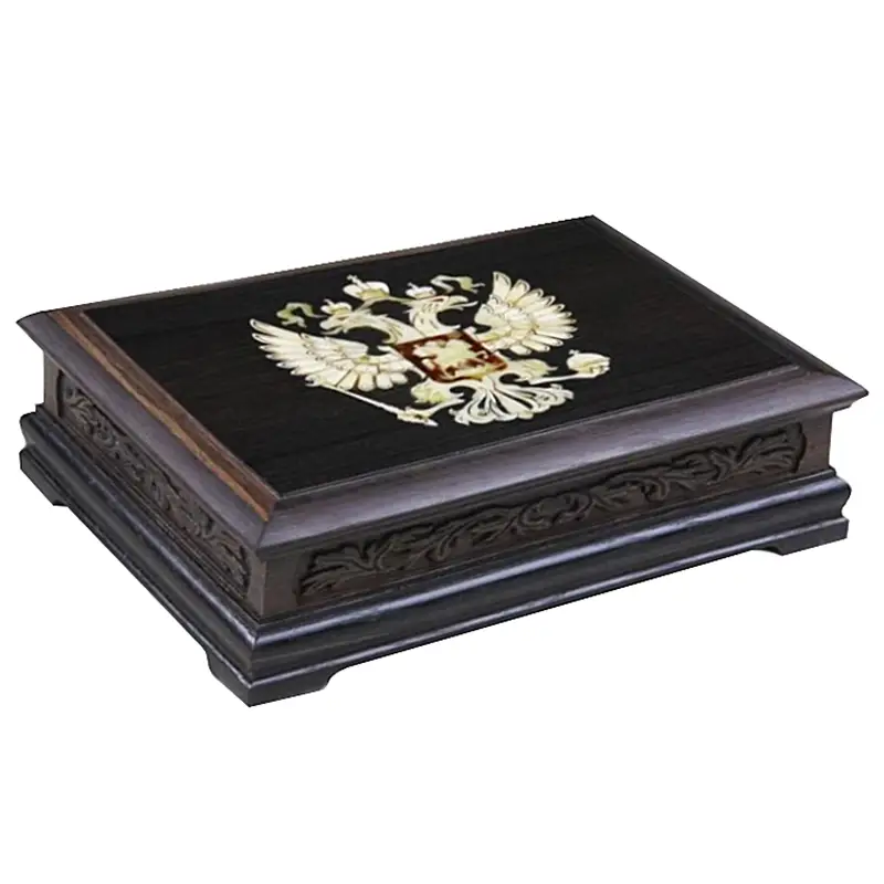 Шкатулка для документов из янтаря и мореного дуба "Россия"