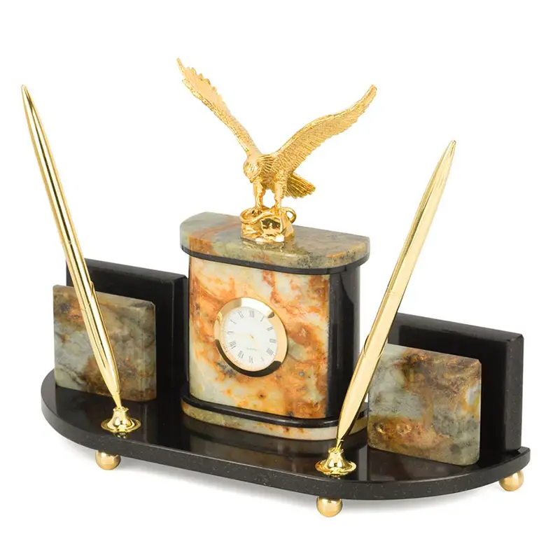 Настольный набор с часами "Орел"