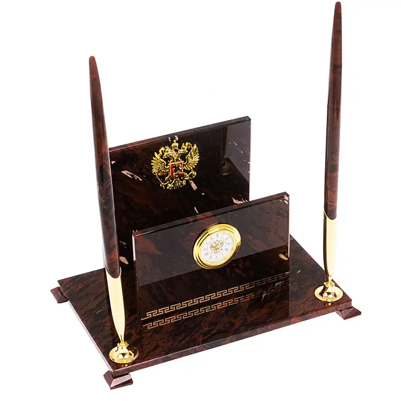 Настольный набор из обсидиана "Россия"