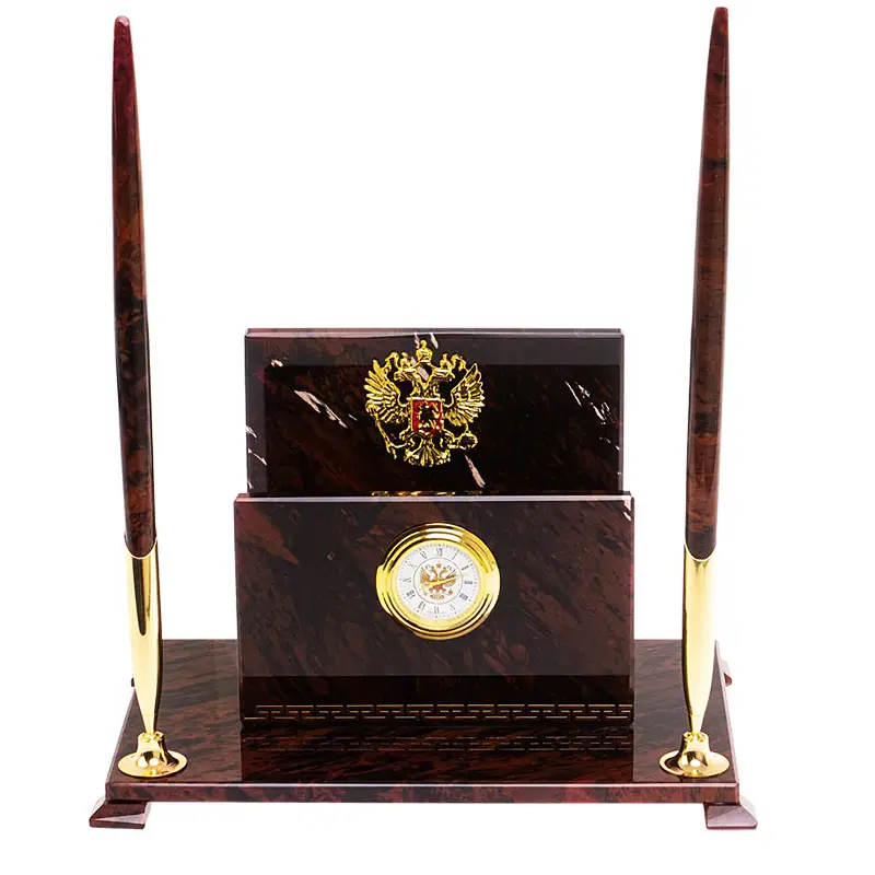 Настольный набор из обсидиана "Россия"