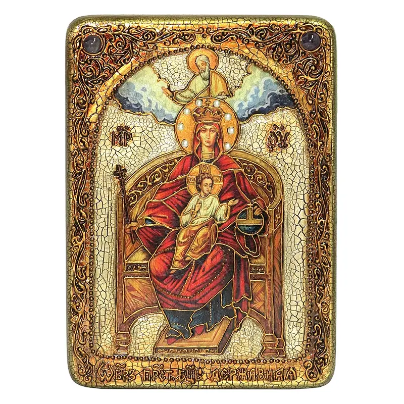 Икона подарочная из дерева Образ Божией Матери "Державная"