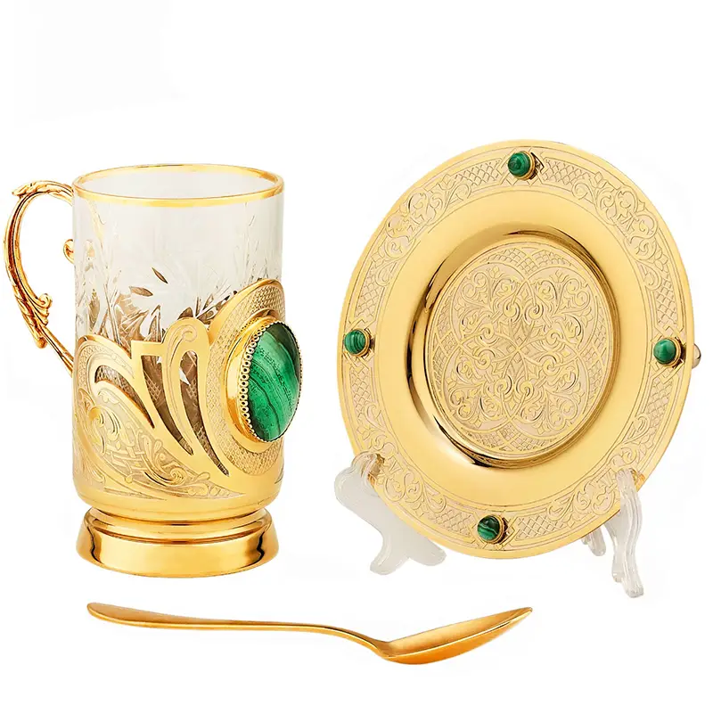 Чайный набор с малахитом, Златоуст