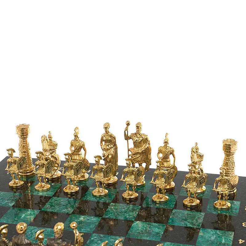 Шахматы подарочные из змеевика "Римляне" 