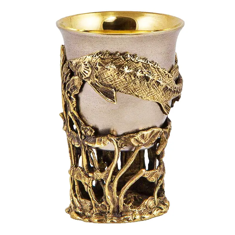 Подарочный набор книга в коже и 6 стопок "Рыбацкий" Л.П. Сабанеев