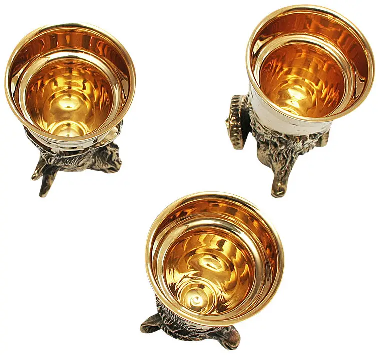 Набор из 3-х чарок-перевертышей "Звери"