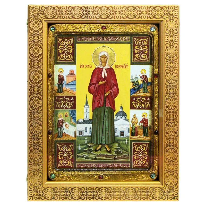 Живописная икона "Святая Блаженная Ксения Петербургская"