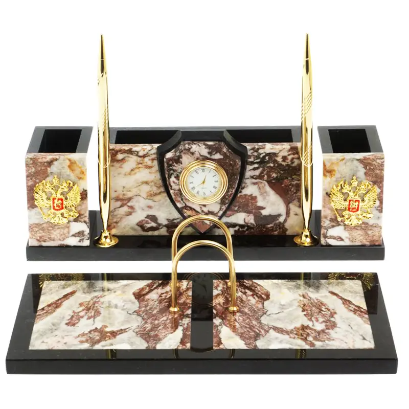 Настольный  набор из камня "Щит" креноид