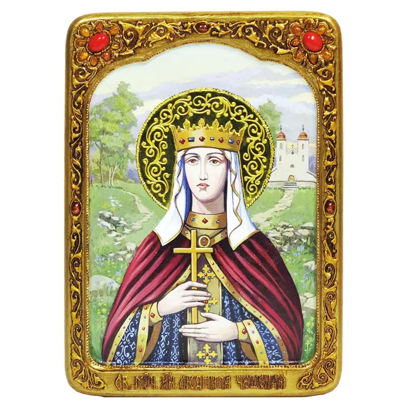 Живописная икона Святая Мученица Людмила Чешская