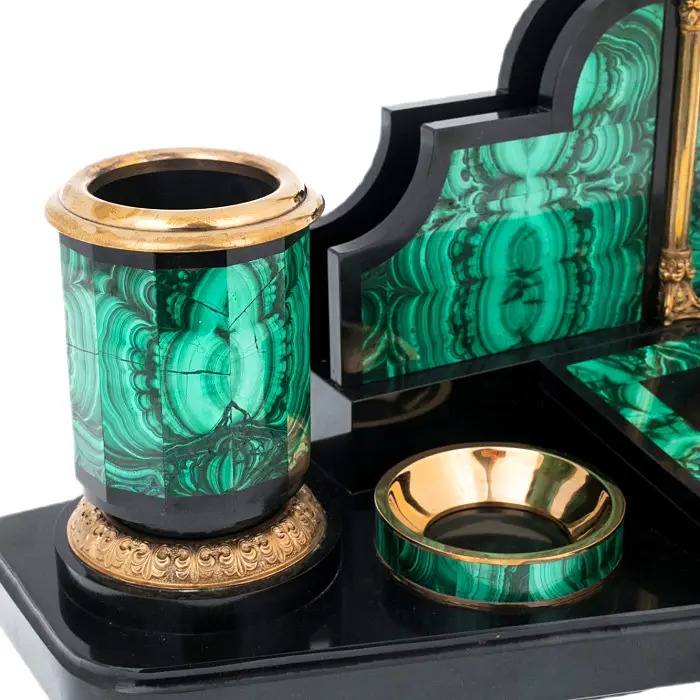 Настольный набор руководителя из малахита "Орел"