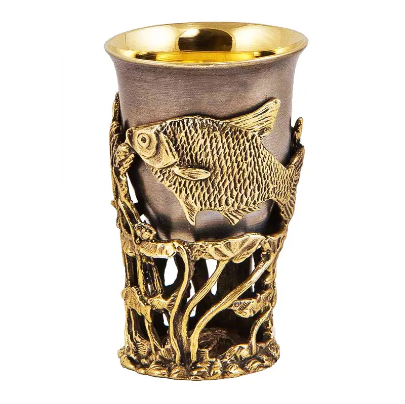 Подарочный набор книга в коже и 6 стопок "Рыбацкий" Л.П. Сабанеев