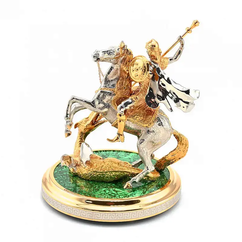 Статуэтка с малахитом "Георгий Победоносец" Златоуст