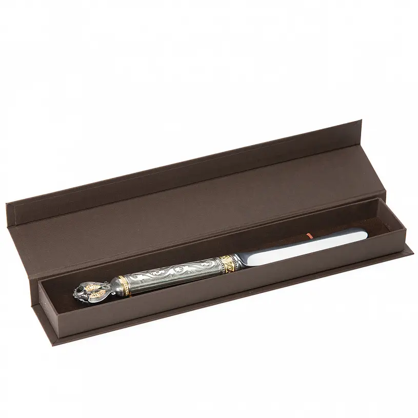 Серебряный нож для масла "Русь Былинная"