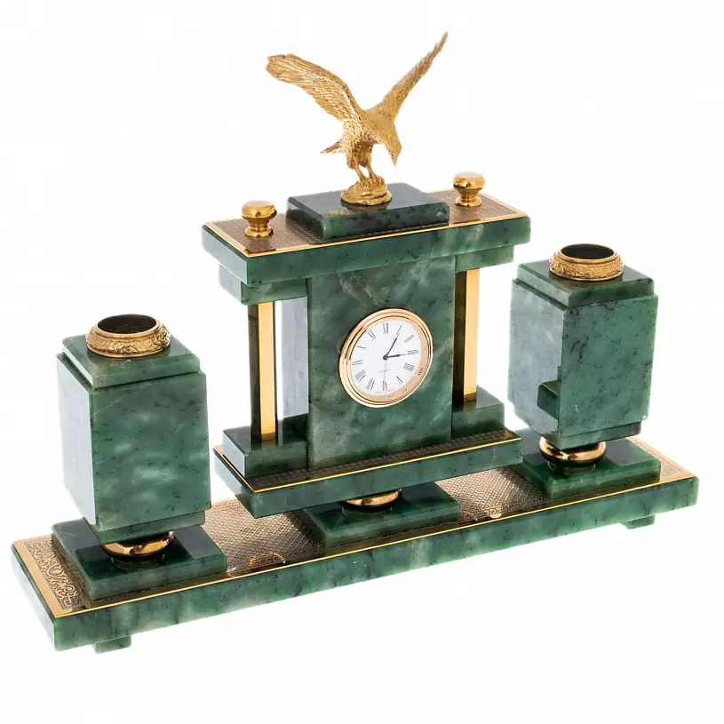 Письменный набор набор на стол руководителя из нефрита "Орел" Златоуст