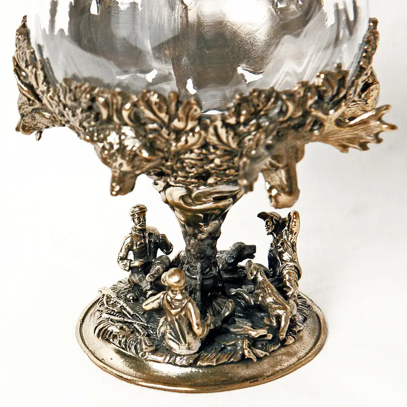 Набор из 6-ти бокалов для коньяка на подставке "Охота" 