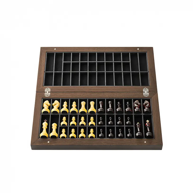 Шахматы из янтаря и мореного дуба "Мини"