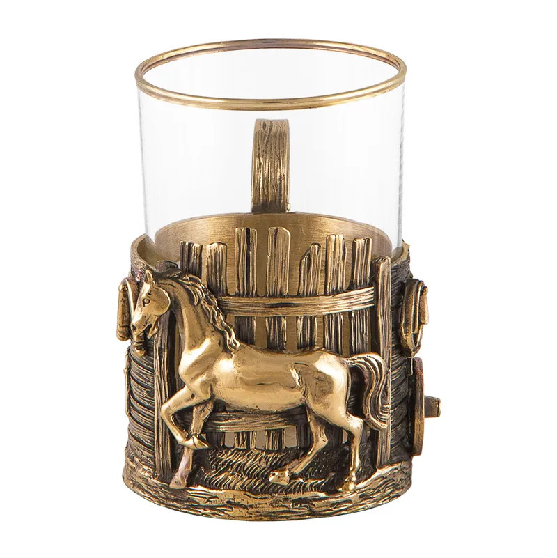 Подстаканник с ложкой "Лошадь"