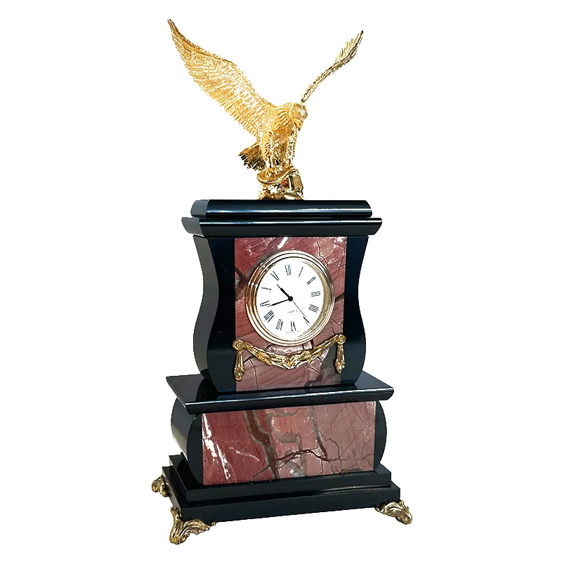 Часы настольные из яшмы "Орел"