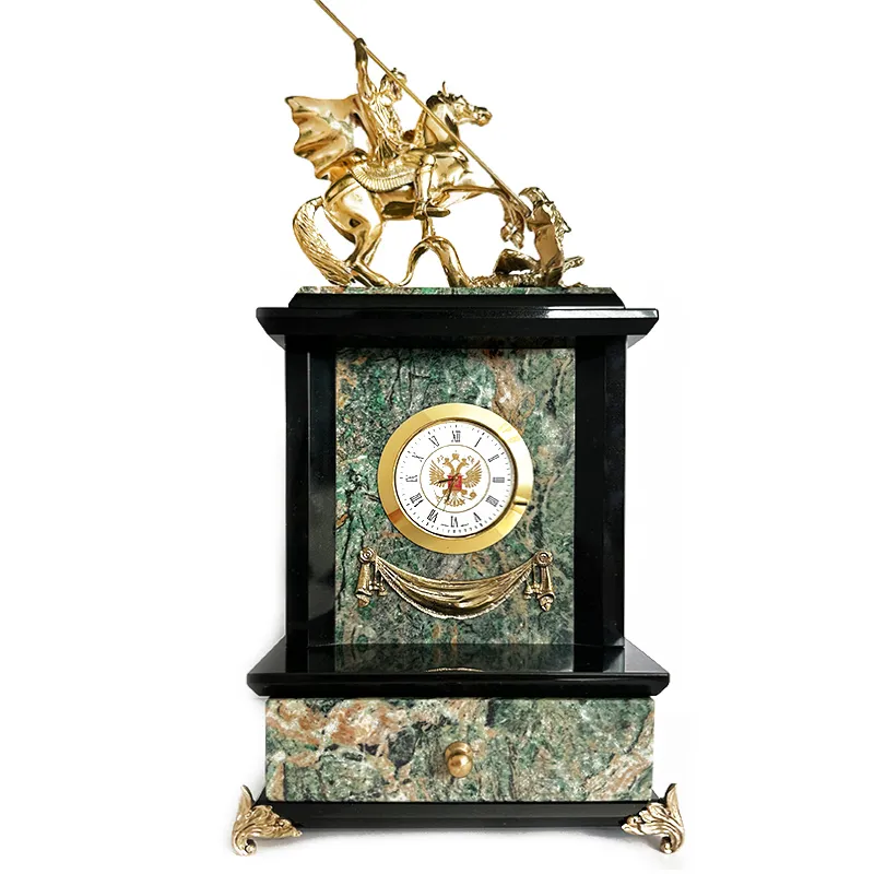 Настольные часы из березита "Георгий Победоносец" 