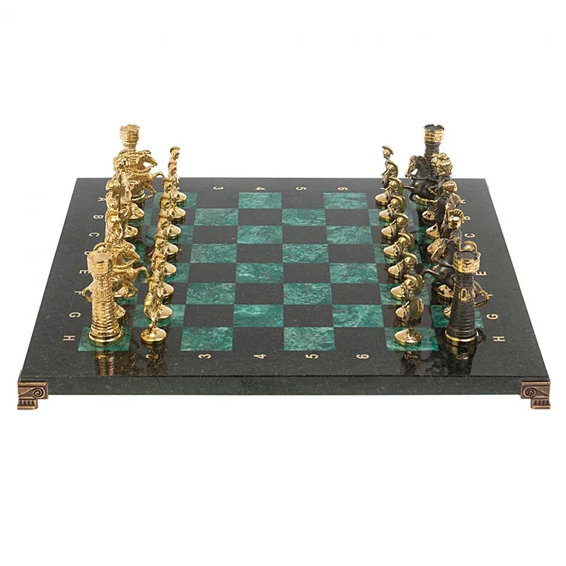 Шахматы подарочные из змеевика "Римляне" 