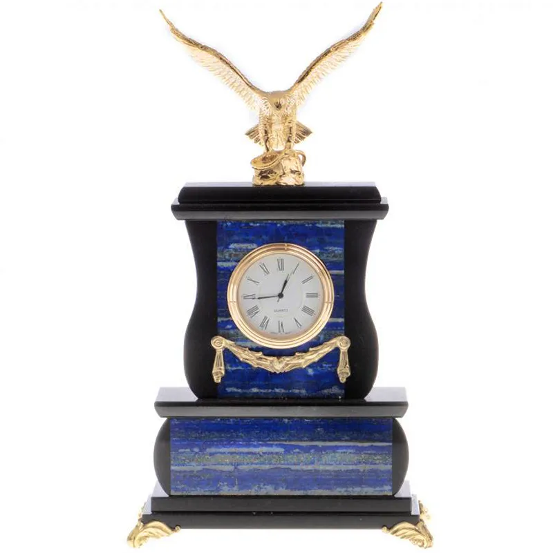 Сувенирные настольные часы из камня "Орел" 