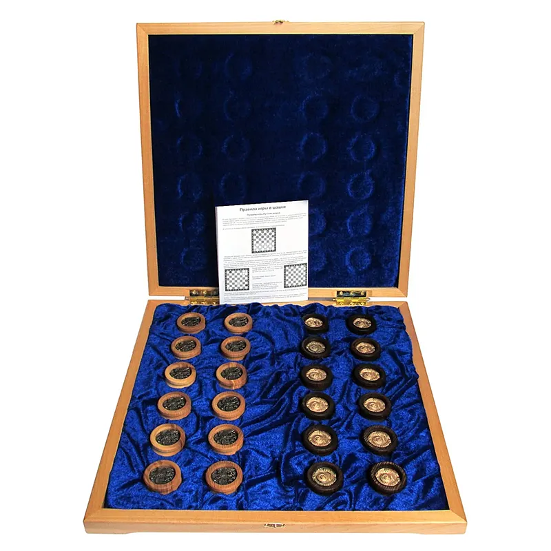 Шашки на березовой доске «Россия-СССР» 