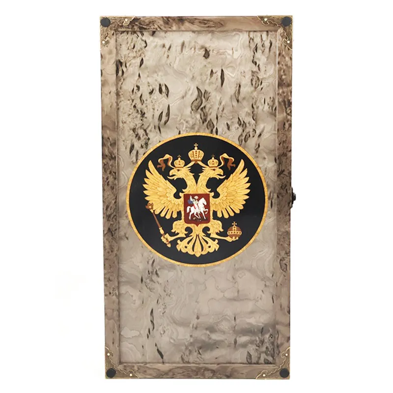 Нарды подарочные из карельской березы "Герб России"