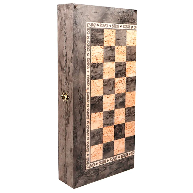 Шахматы складные из мореной карельской березы 