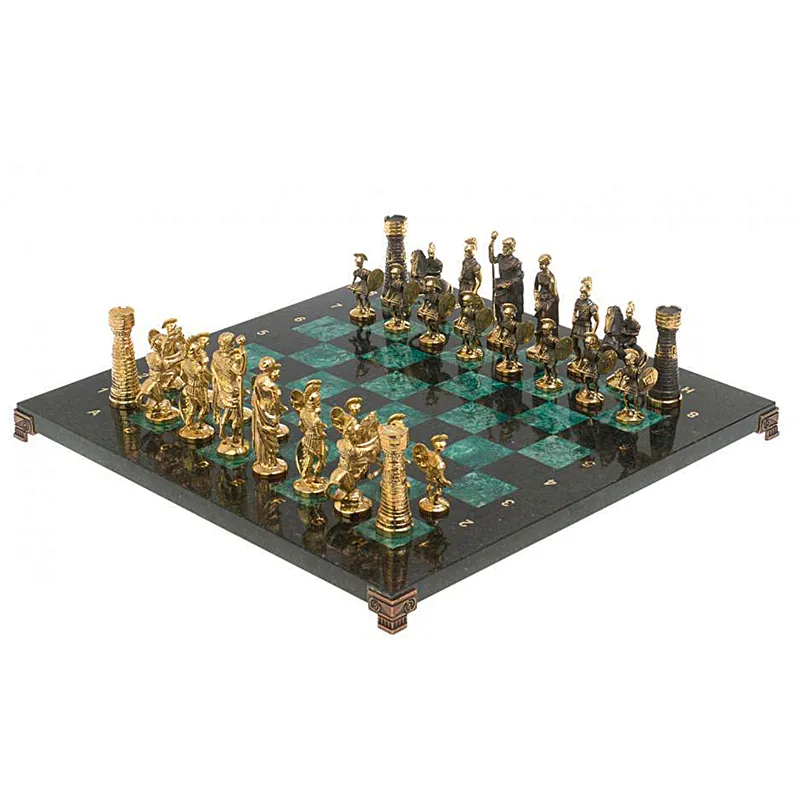 Шахматы подарочные из змеевика "Римляне" 