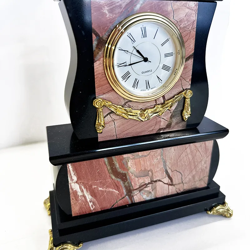 Часы настольные из яшмы "Орел"