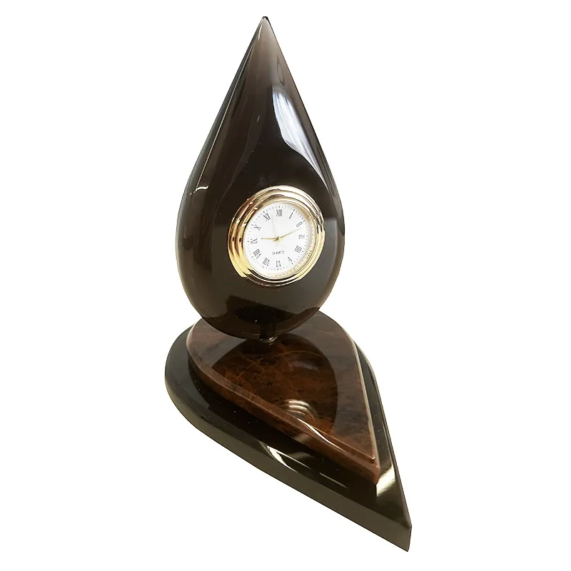 Настольные часы из обсидиана "Капля нефти" 