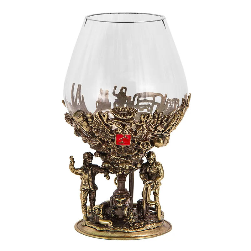 Набор нефтянику с бокалом для коньяка в футляре