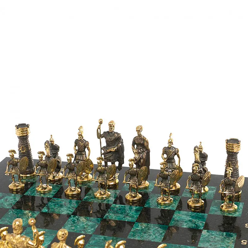 Шахматы подарочные из змеевика "Римляне" 