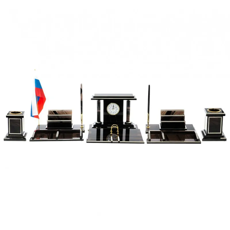 Настольный набор из обсидиана "Президент"