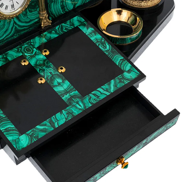 Настольный набор руководителя из малахита "Орел"