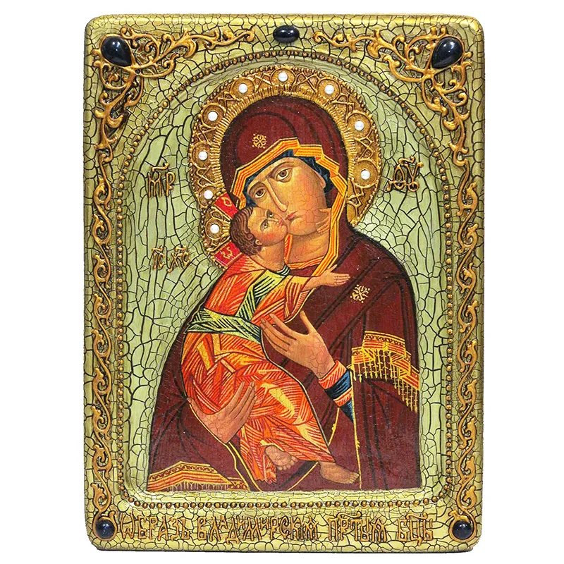Живописная икона Образ Владимирской Божьей Матери