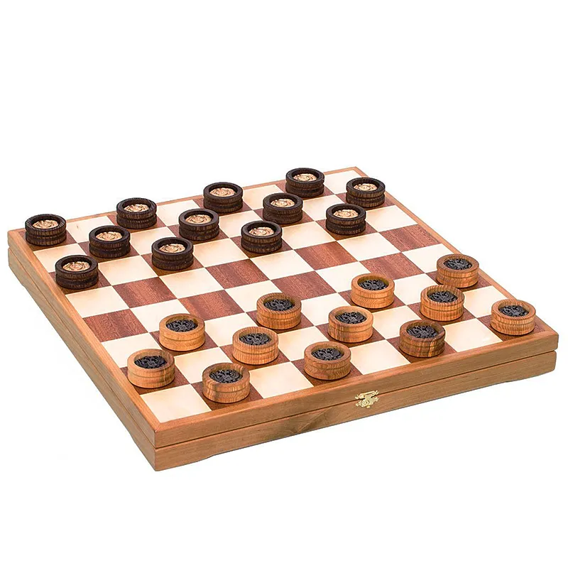 Шашки на березовой доске «Россия-СССР» 