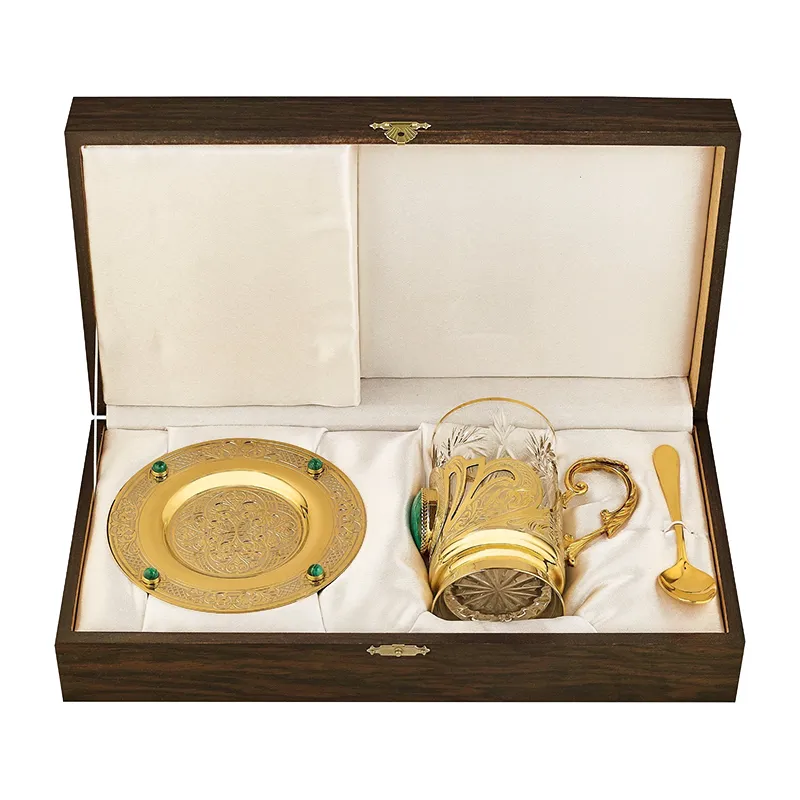 Чайный набор с малахитом, Златоуст