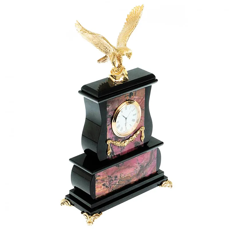 Часы настольные из камня "Орел"