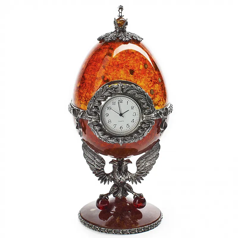 Часы-шкатулка из янтаря "Державные"