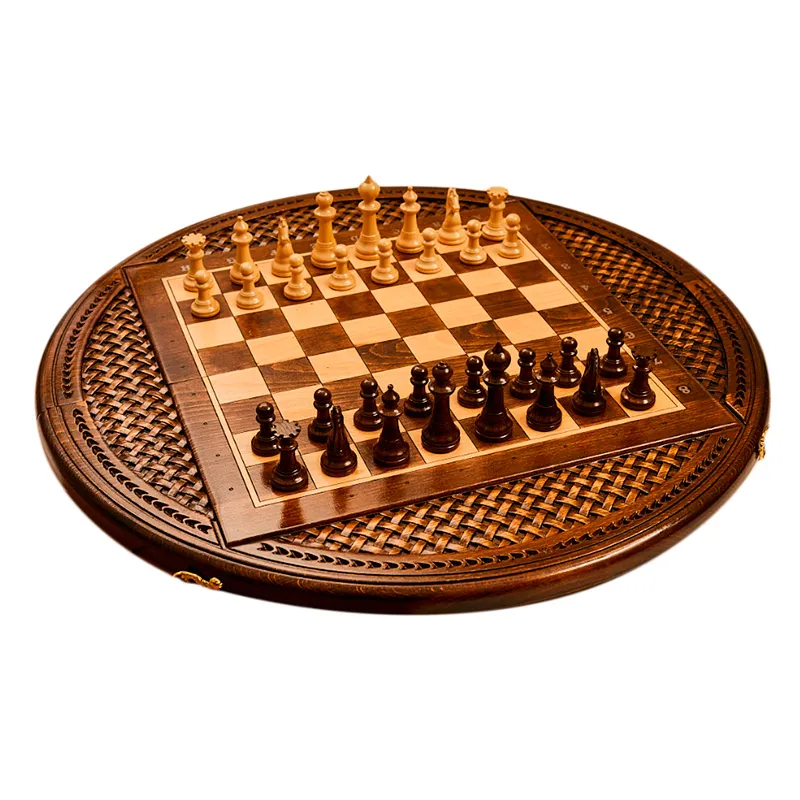 Подарочные шахматы + нарды "Круглые"