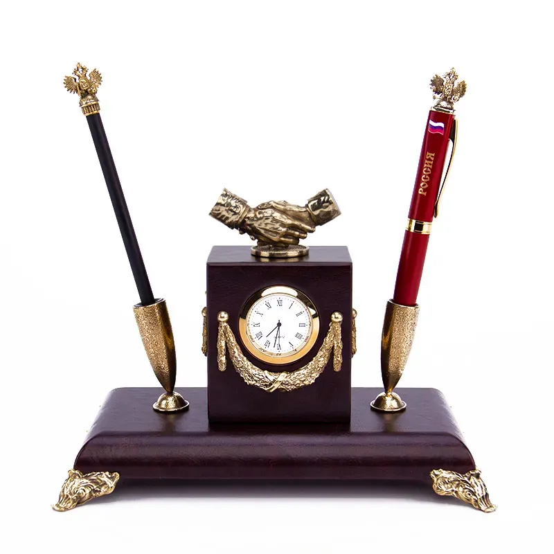 Письменный набор с часами "Сила партнерства" 