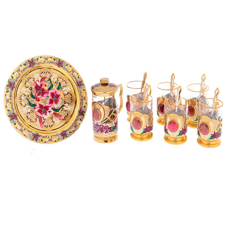 Набор чайный с френч-прессом на 6 персон, Златоуст