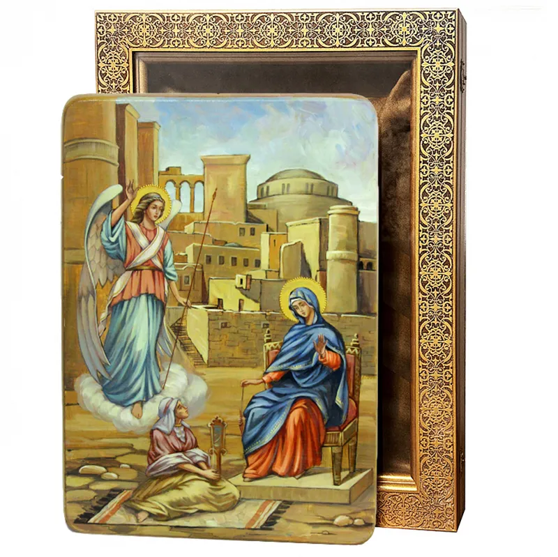 Живописная икона "Благовещение Пресвятой Богородицы" на кипарисе