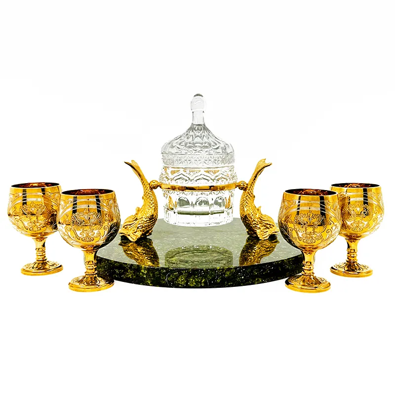 Икорница на камне с рюмками "Эстет" Златоуст