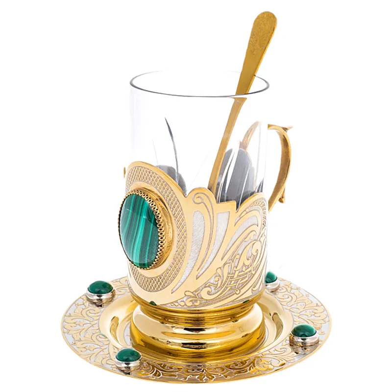 Чайный набор с малахитом, Златоуст